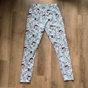 cozy leggings blue with floral print so soft and comfortable